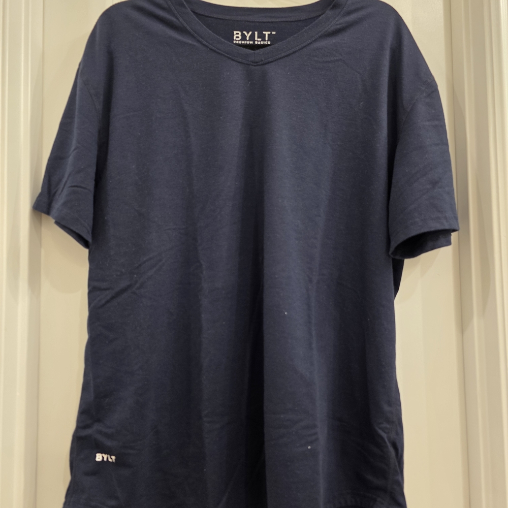 BYLT Basics Blue V Neck Short Sleeve Tee